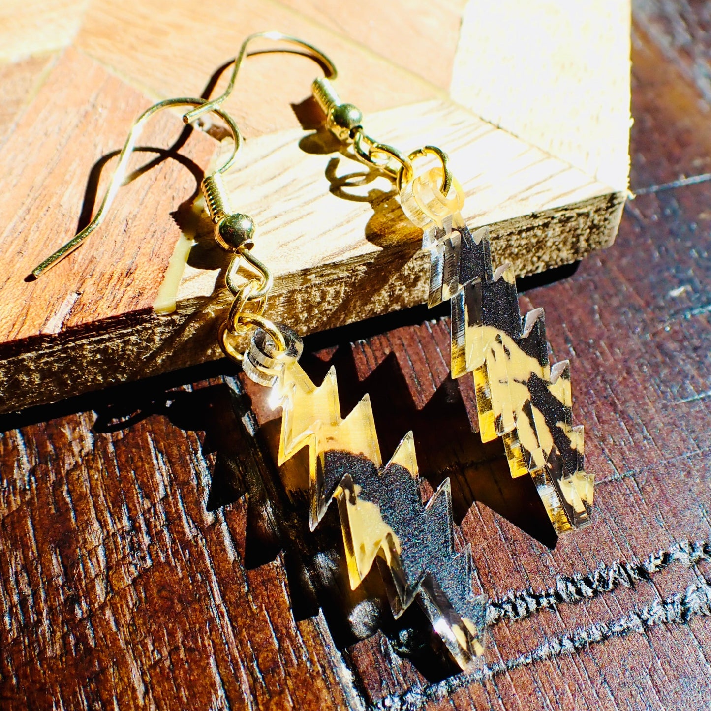 Terrapin Station Tortoise Shell | Grateful Dead 13-Bolt Earrings | black brown tortoise shell pattern