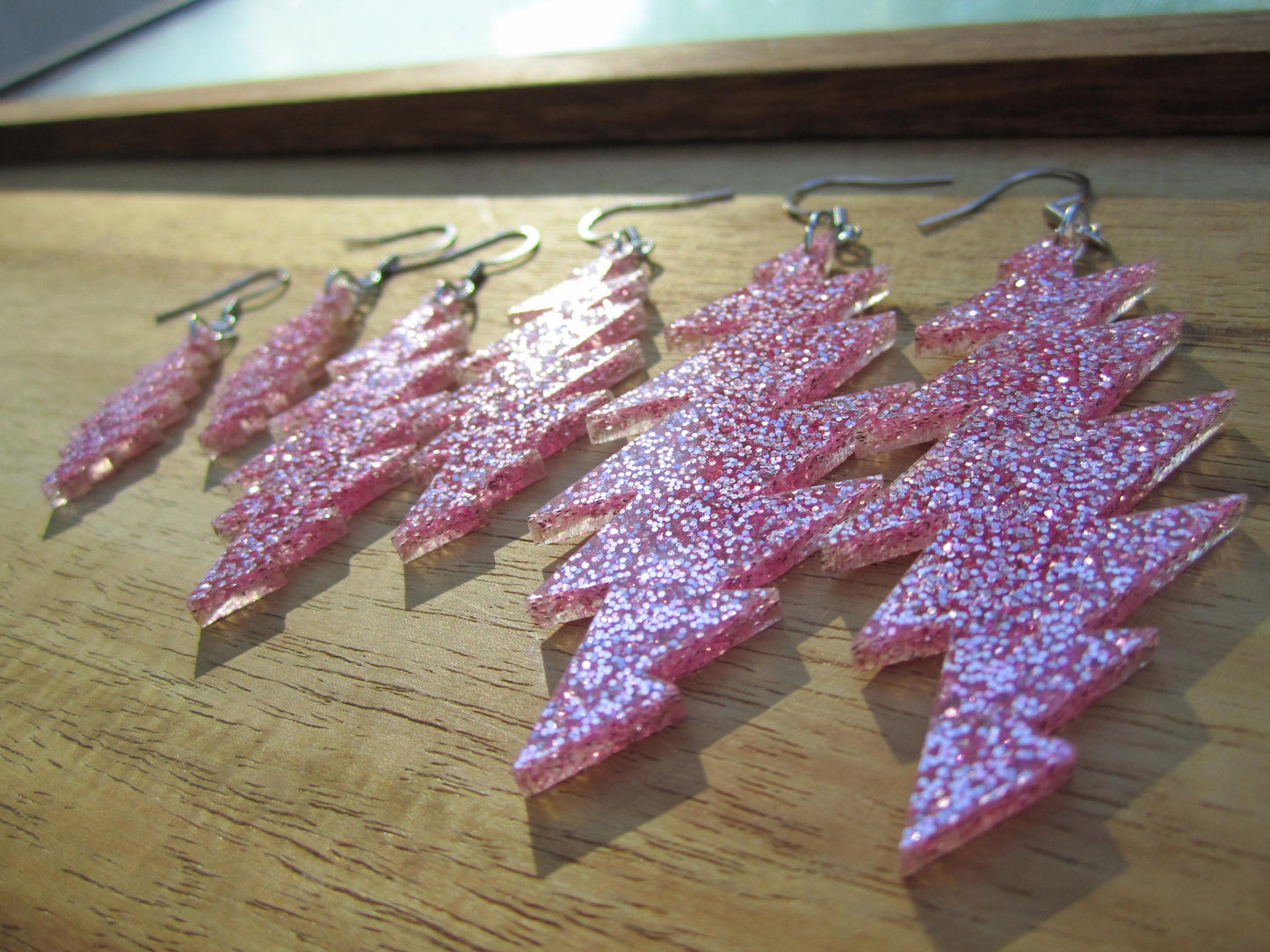 Foolish Heart Glitter | Grateful Dead 13-Bolt Earrings | pink sparkle