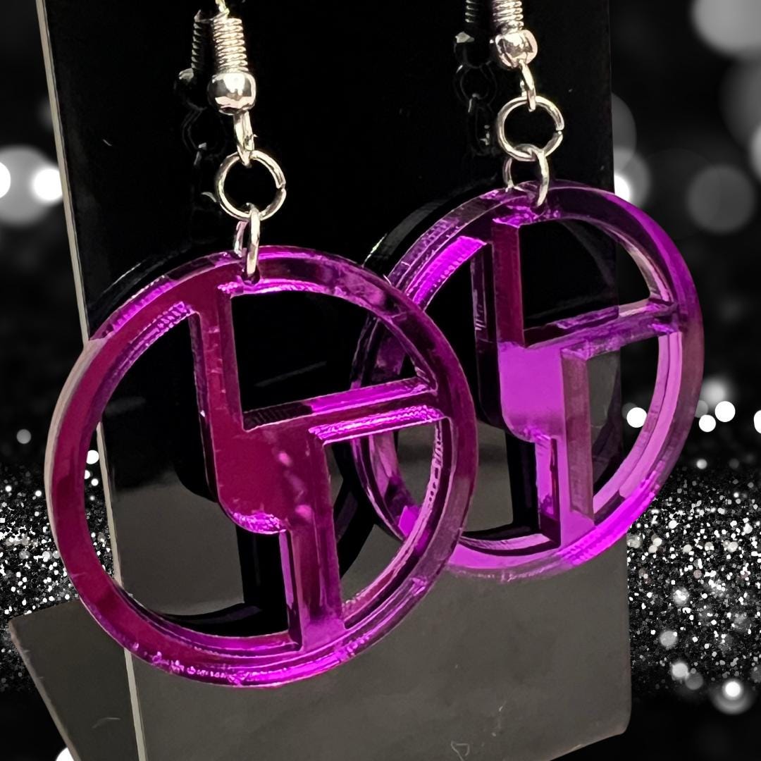 Disco Biscuits Earrings - Purple Mirror