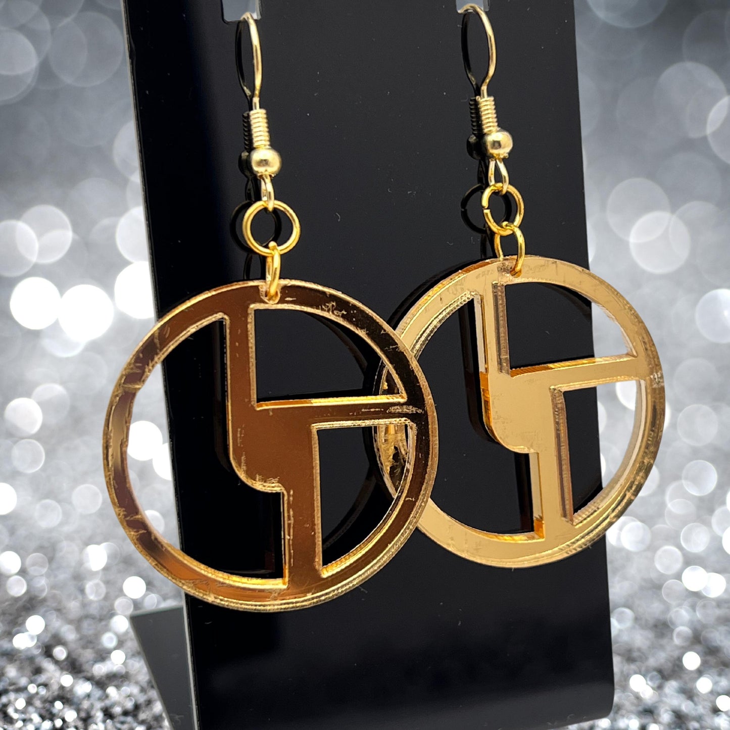 Disco Biscuits Earrings - Gold Mirror