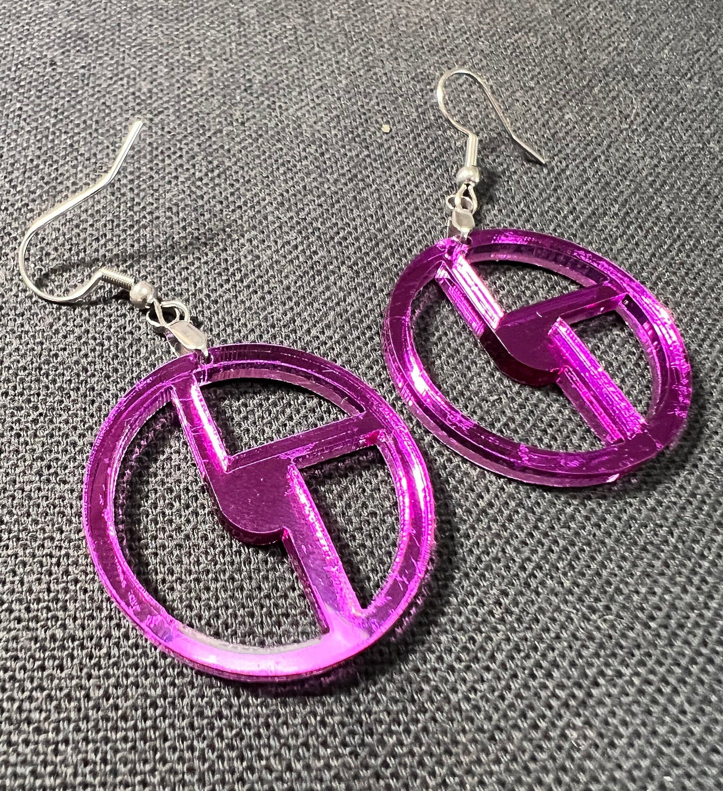Disco Biscuits Earrings - Purple Mirror