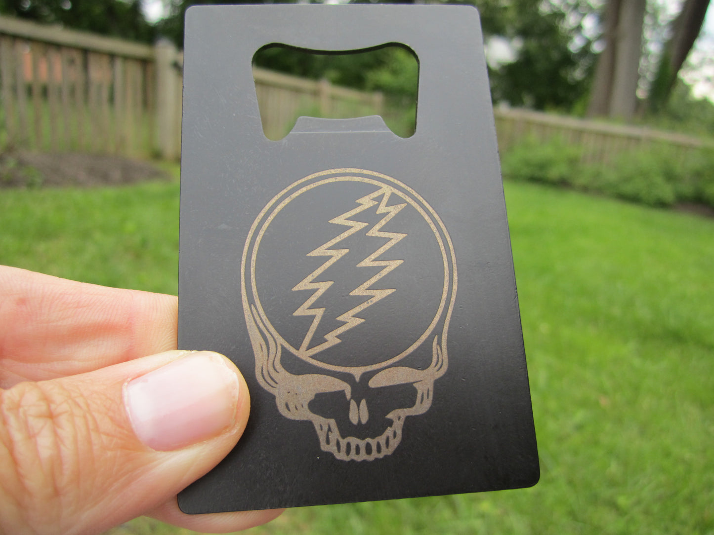 Grateful Dead Stealie Steel Credit Card Bottle Opener