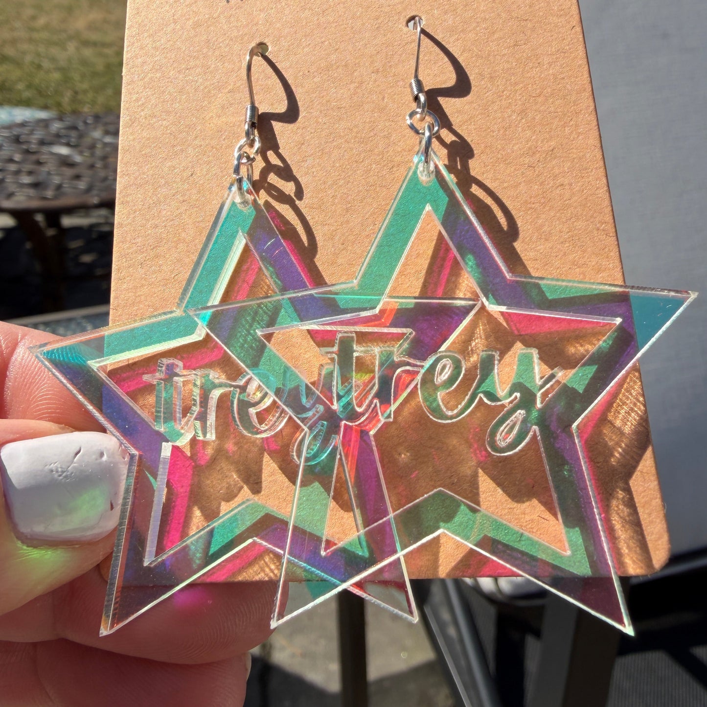 Phish “trey” Iridescent Star Earrings