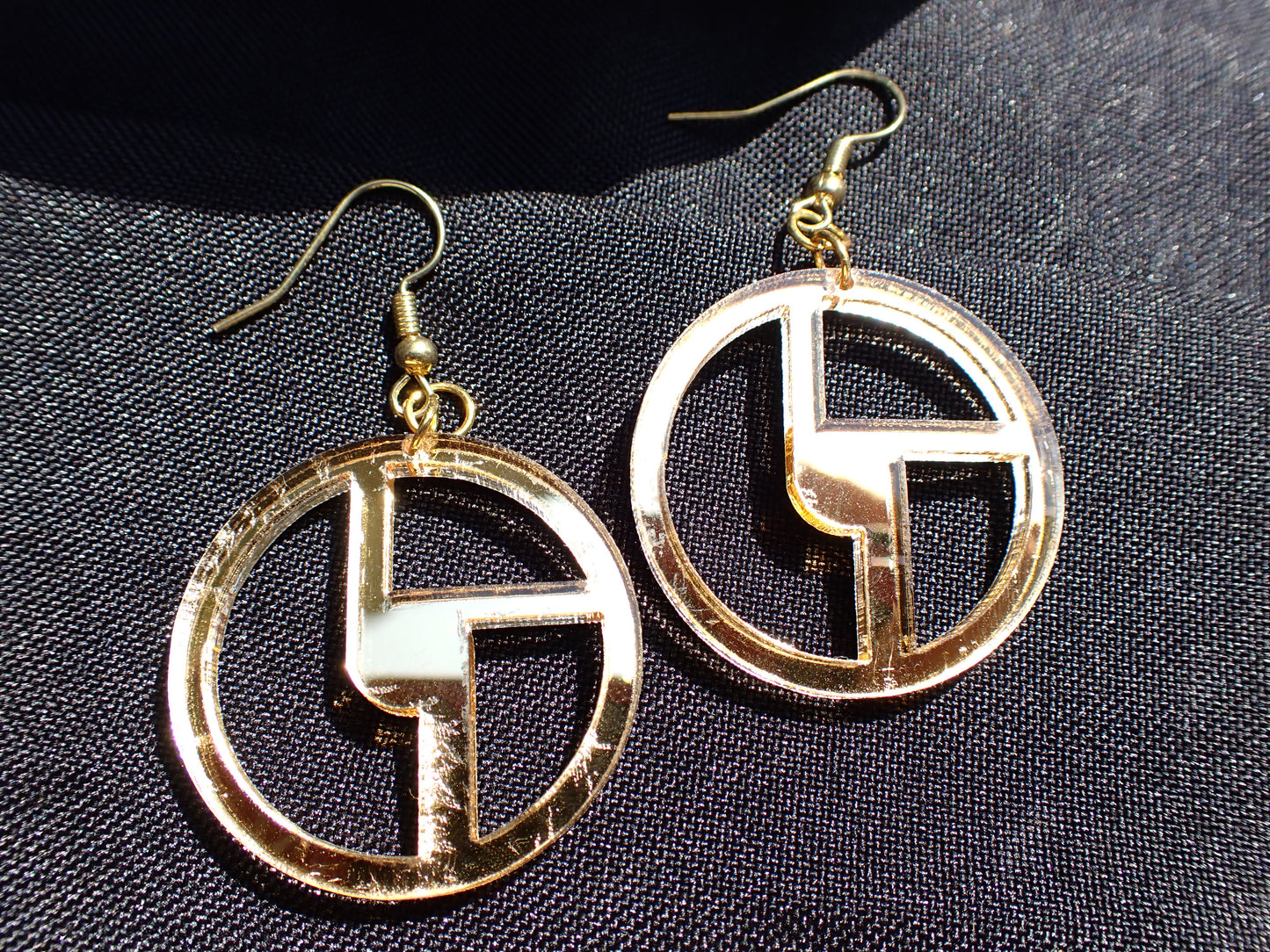 Disco Biscuits Earrings - Gold Mirror