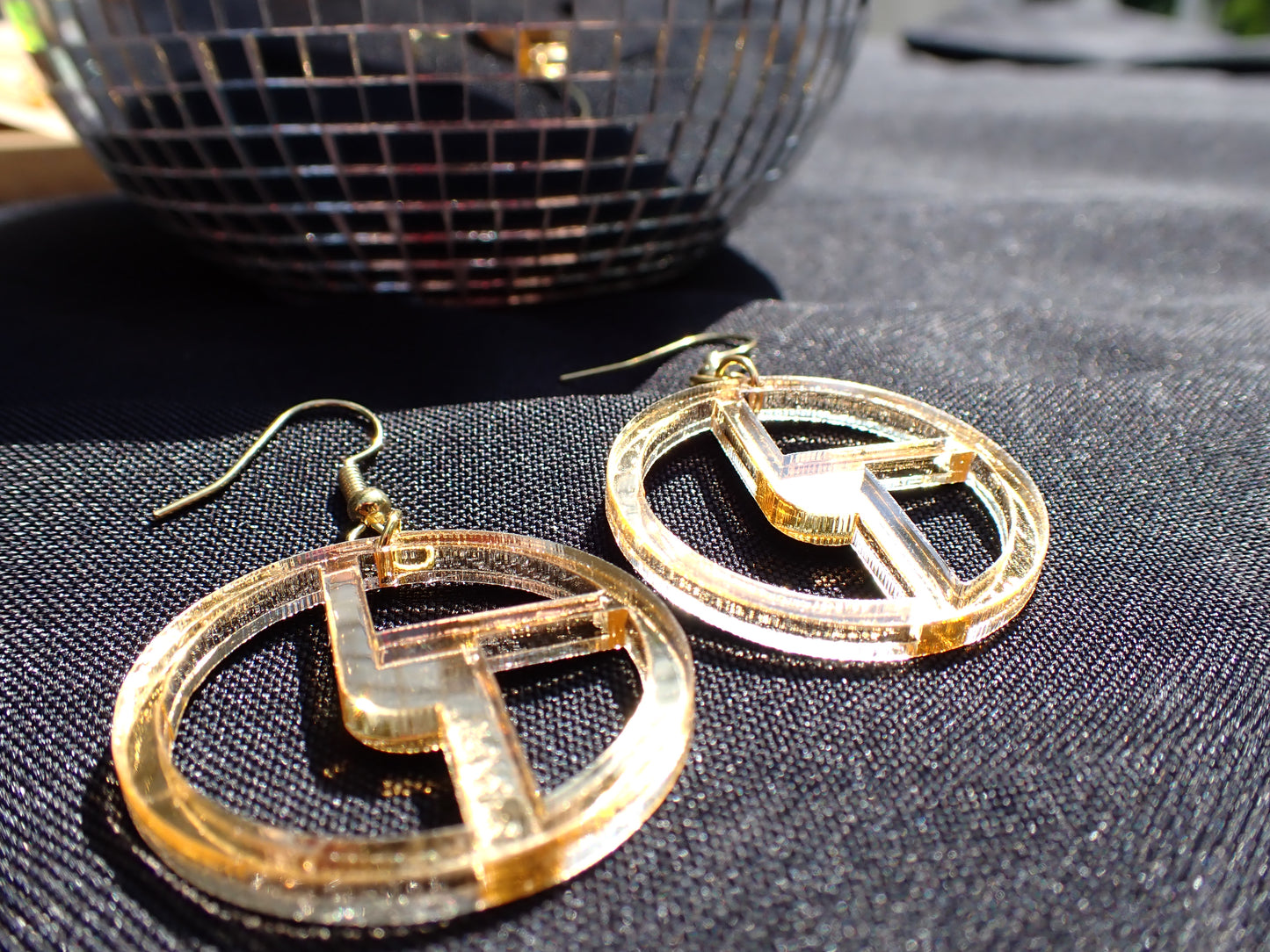 Disco Biscuits Earrings - Gold Mirror