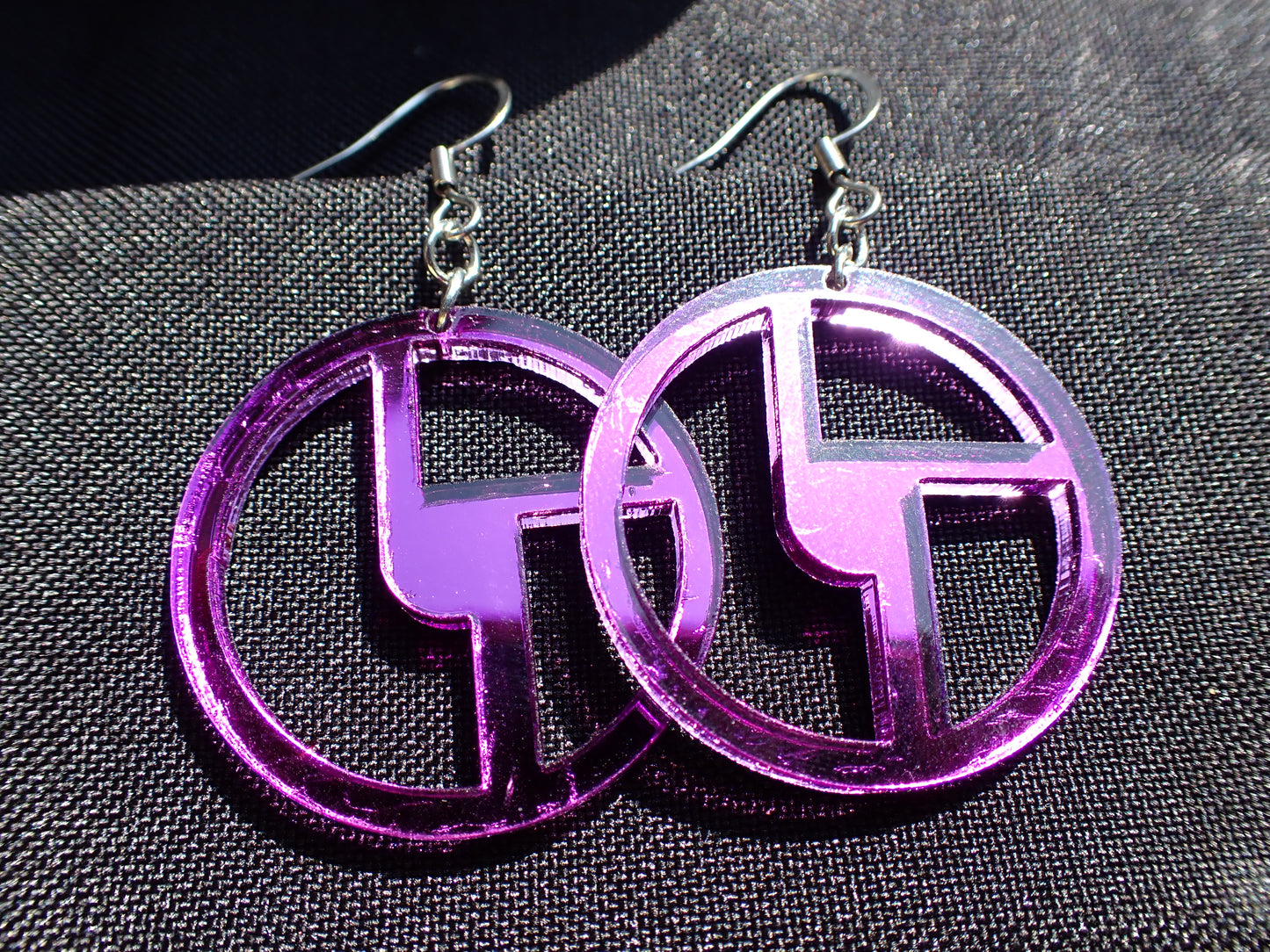 Disco Biscuits Earrings - Purple Mirror