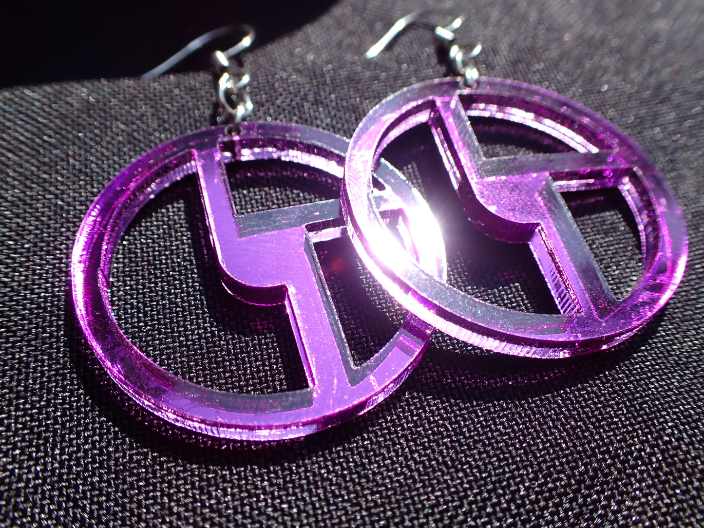 Disco Biscuits Earrings - Purple Mirror