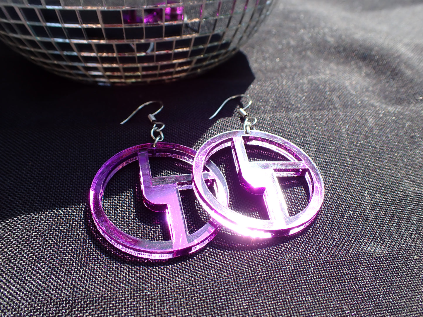 Disco Biscuits Earrings - Purple Mirror