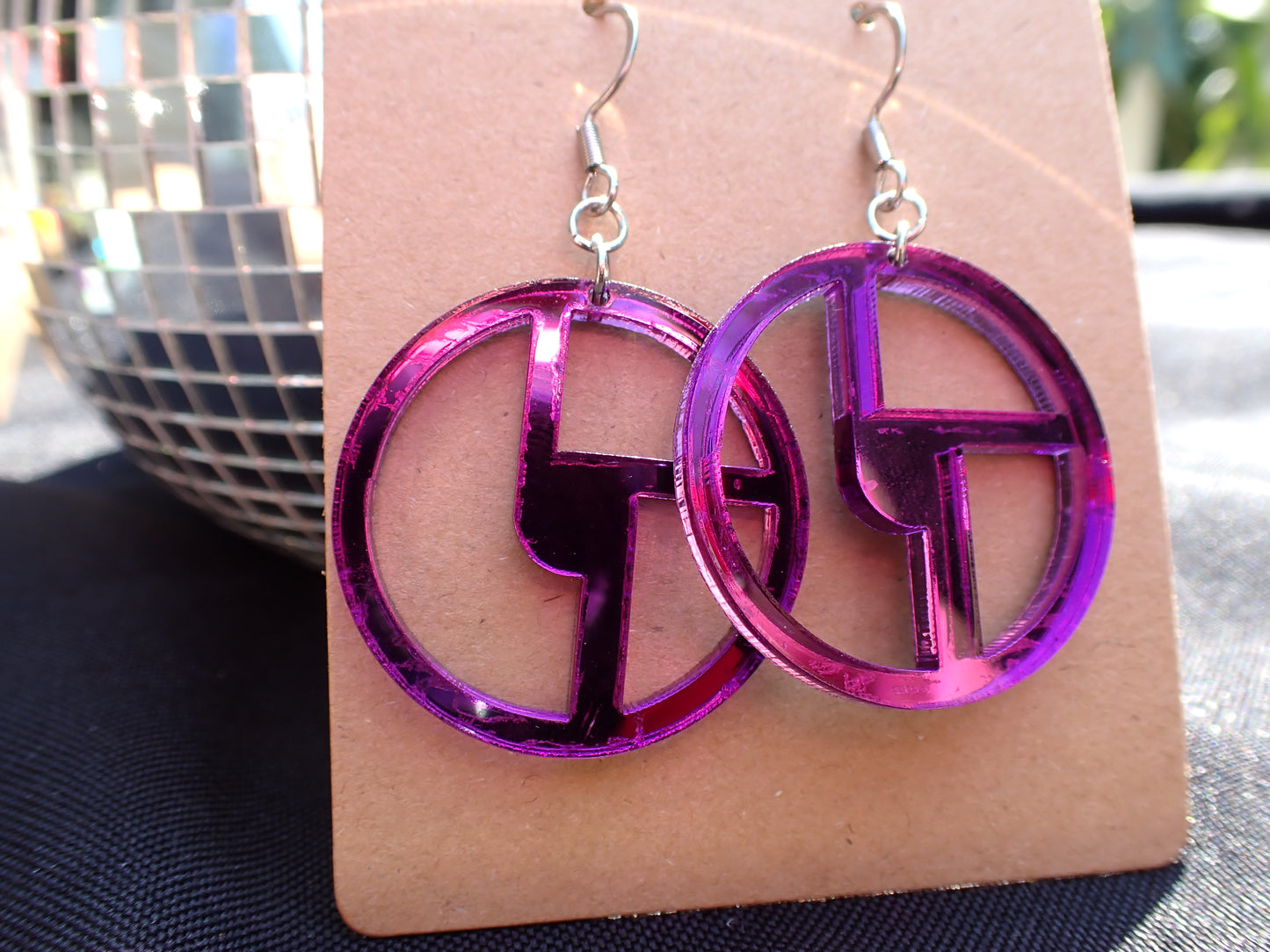 Disco Biscuits Earrings - Purple Mirror