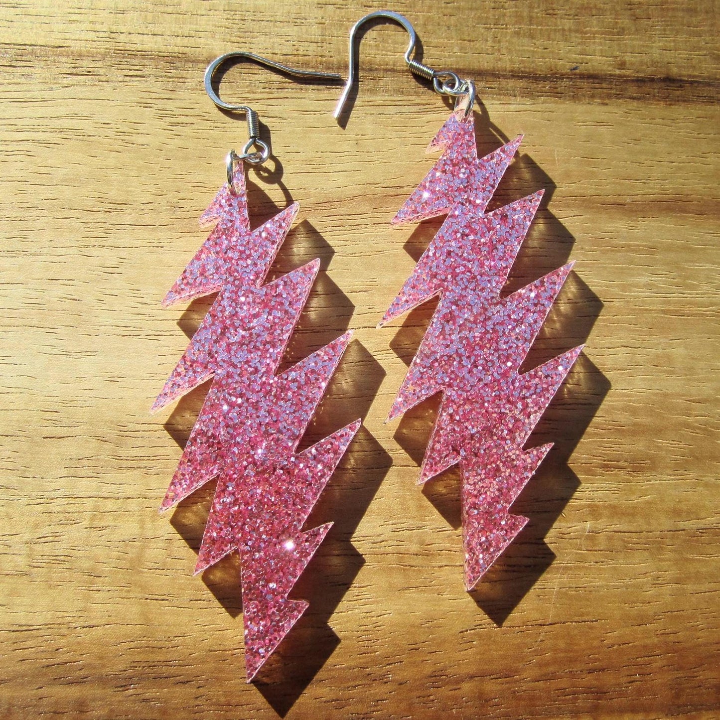 Foolish Heart Glitter | Grateful Dead 13-Bolt Earrings | pink sparkle