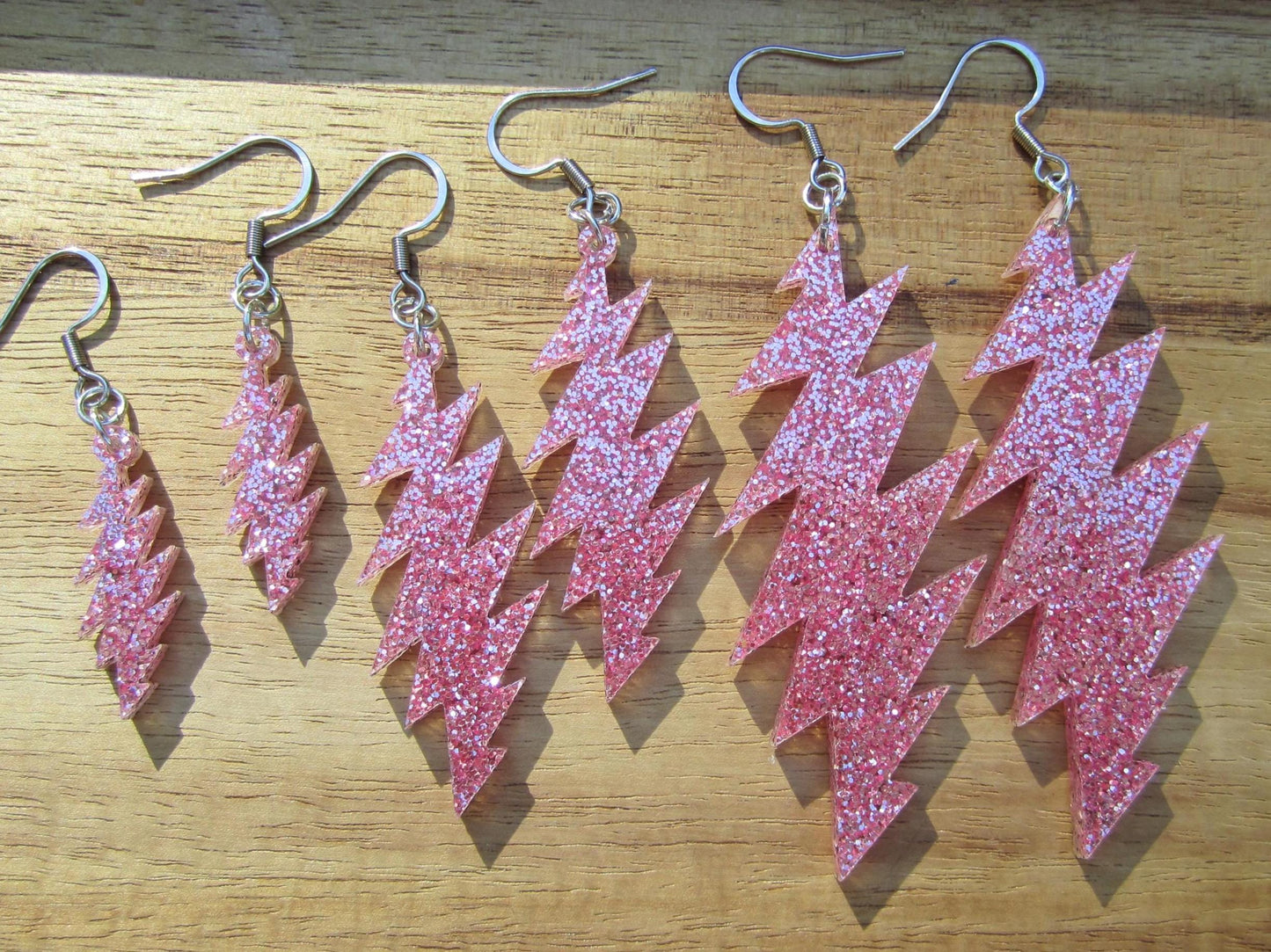 Foolish Heart Glitter | Grateful Dead 13-Bolt Earrings | pink sparkle
