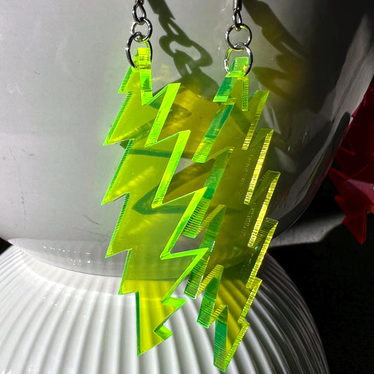 Loose Lucy Neon | Grateful Dead 13-Bolt Earrings | yellow neon