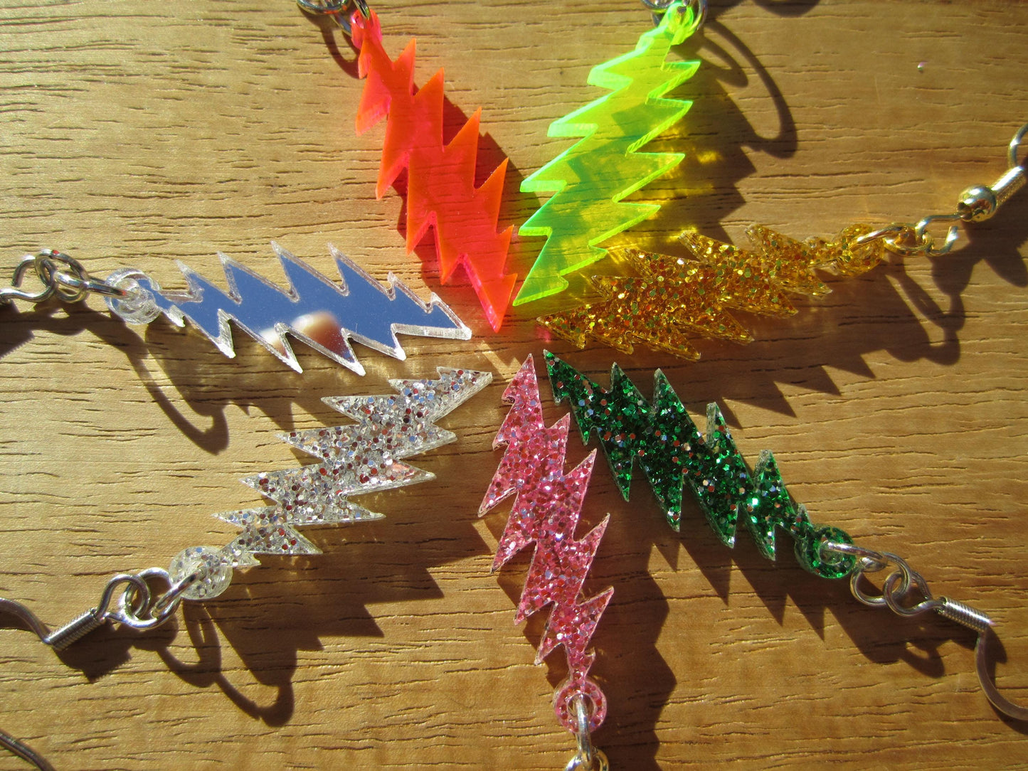 Foolish Heart Glitter | Grateful Dead 13-Bolt Earrings | pink sparkle