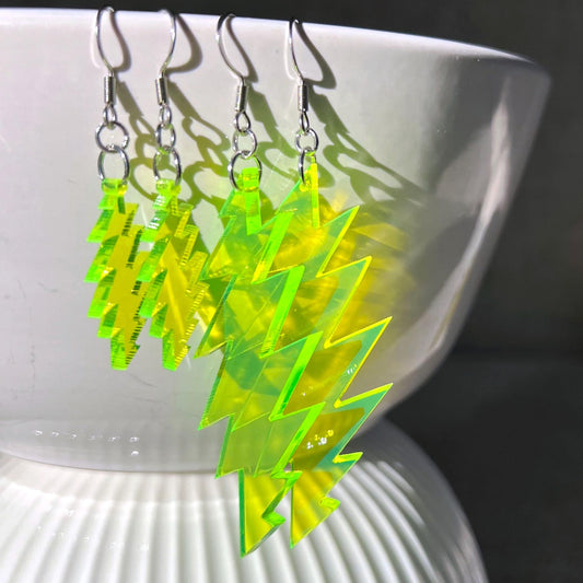 Loose Lucy Neon | Grateful Dead 13-Bolt Earrings | yellow neon