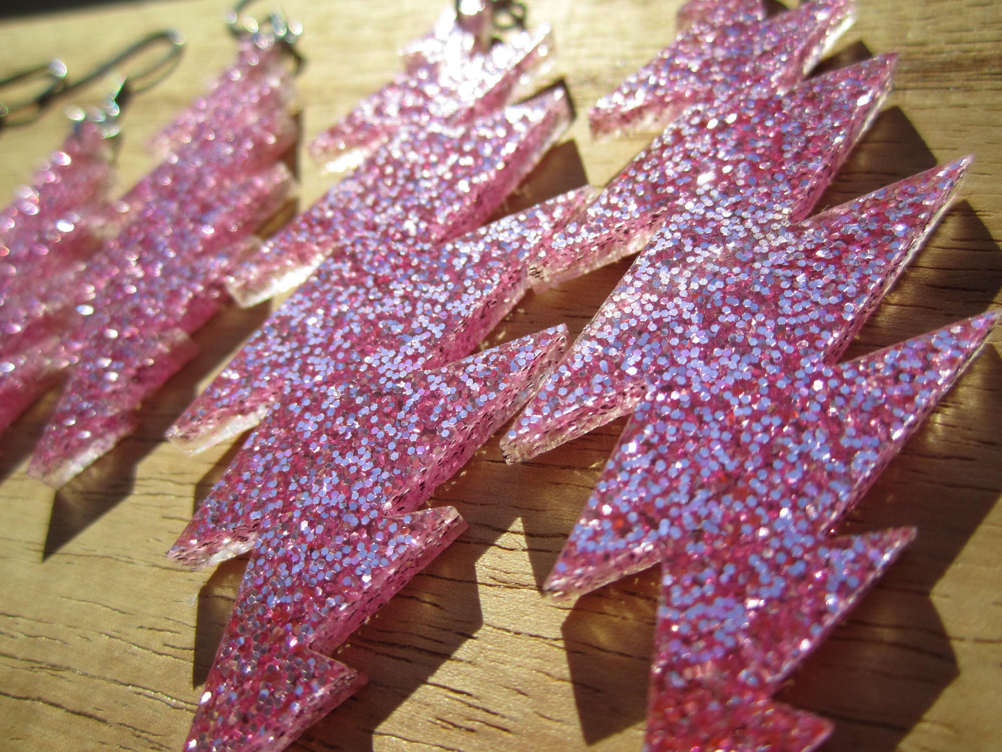 Foolish Heart Glitter | Grateful Dead 13-Bolt Earrings | pink sparkle